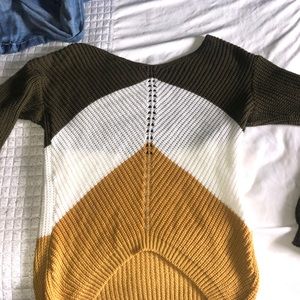 knitted color blocked sweater